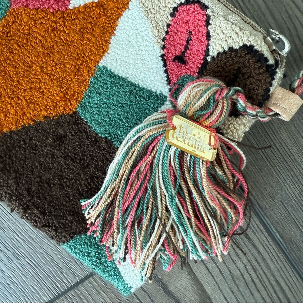 Vibrant Patchwork Clutch With Braided Strap - image 2